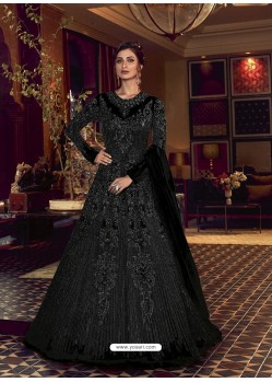 Black Latest Designer Heavy Embroidered Party Wear Anarkali Suit