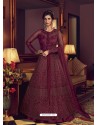 Maroon Latest Designer Heavy Embroidered Party Wear Anarkali Suit