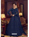 Navy Blue Latest Designer Heavy Embroidered Party Wear Anarkali Suit