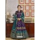 Purple Latest Designer Readymade Party Wear Jacquard Gown Suit