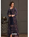 Navy Blue Designer Party Wear Super Net Pakistani Suit