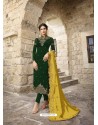 Dark Green Designer Satin Georgette Party Wear Straight Salwar Suit