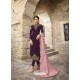 Purple Designer Satin Georgette Party Wear Straight Salwar Suit