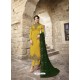 Yellow Designer Satin Georgette Party Wear Straight Salwar Suit