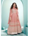 Peach Latest Real Georgette Designer Wedding Anarkali Suit