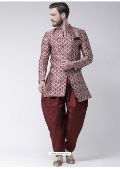 Maroon Readymade Designer Indo Western Sherwani