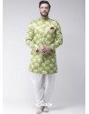 Green Readymade Designer Indo Western Sherwani