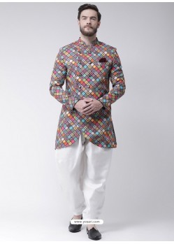 Multi Colour Readymade Designer Indo Western Sherwani