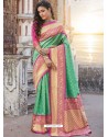 Jade Green Designer Traditional Wear Silk Sari