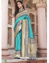 Sky Blue Designer Traditional Wear Silk Sari