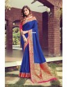 Royal Blue Designer Traditional Wear Pure Silk Sari