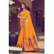 Orange Designer Traditional Wear Pure Silk Sari