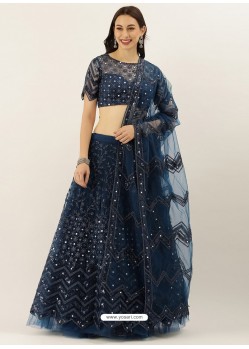 Navy Blue Latest Designer Wedding Wear Lehenga Choli