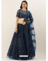 Navy Blue Latest Designer Wedding Wear Lehenga Choli