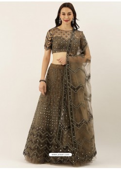 Coffee Latest Designer Wedding Wear Lehenga Choli