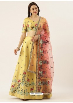 Light Yellow Latest Designer Wedding Wear Lehenga Choli