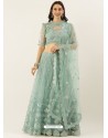 Aqua Grey Latest Designer Wedding Wear Lehenga Choli