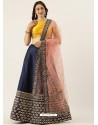 Navy Blue Latest Designer Wedding Wear Lehenga Choli