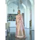 Baby Pink Designer Traditonal Wear Tissue Zari Organza Sari