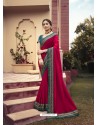 Rose Red Designer Traditonal Party Wear Silk Sari