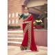 Red Designer Traditonal Party Wear Silk Sari