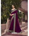 Deep Wine Designer Traditonal Party Wear Silk Sari