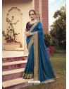 Blue Designer Traditonal Party Wear Silk Sari