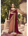 Maroon Designer Traditonal Party Wear Silk Sari