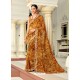 Mustard Casual Designer Printed Georgette Sari