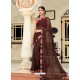 Coffee Casual Designer Printed Georgette Sari