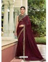 Maroon Casual Designer Printed Georgette Sari