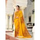 Yellow Casual Designer Printed Georgette Sari