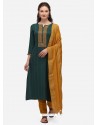 Teal Designer Cotton Blend Salwar Suit