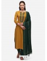 Yellow Designer Cotton Blend Salwar Suit