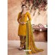 Mustard Designer Party Wear Pure Cotton Punjabi Patiala Suit