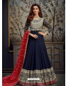 Navy Blue Latest Designer Heavy Embroidered Party Wear Anarkali Suit