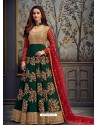 Dark Green Latest Designer Heavy Embroidered Party Wear Anarkali Suit