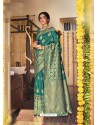 Teal Designer Classic Wear Jacquard Silk Sari