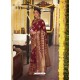 Maroon Designer Classic Wear Jacquard Silk Sari