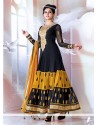 Black And Yellow Georgette Designer Anarkali Suits