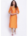 Orange Designer Readymade Party Wear Kurti