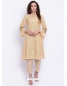 Light Beige Designer Readymade Party Wear Kurti