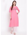 Light Pink Designer Readymade Party Wear Kurti