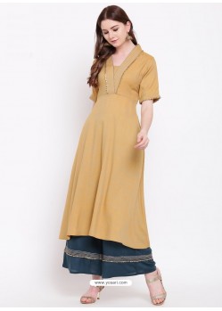 Beige Designer Readymade Party Wear Kurti