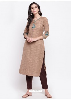 Beige Designer Readymade Party Wear Kurti