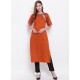 Orange Designer Readymade Party Wear Kurti