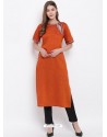 Orange Designer Readymade Party Wear Kurti