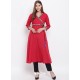 Red Designer Readymade Party Wear Kurti