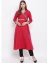 Red Designer Readymade Party Wear Kurti