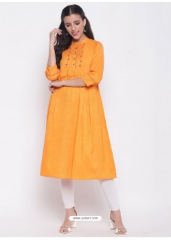 Mustard Designer Readymade Party Wear Kurti